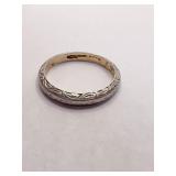 ANTIQUE RING 14K - SZ. 6; PLATINUM 1905 .05 DWT