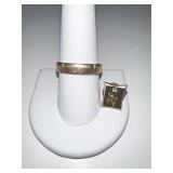 14KT RING 3.3 DWT & 10 KT PIN W/ DIAMOND 1.1 DWT