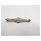 14K VINTAGE CENTER DIAMOND PIN 2.5" L- 3.04 DWT