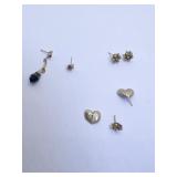 14K HEART EARRINGS AND OTHERS 1.51 DWT