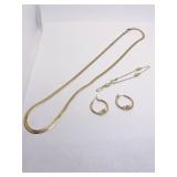14K 20" NECKLACE; HEART ANKLE BRACELET, TWO TONE