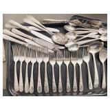 STERLING FLATWARE SERVICE FOR 6 S. KIRK AND SON B