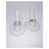 HEAVY ELECTROPLATE GOLD TONE RING ONE YELLOW ONE