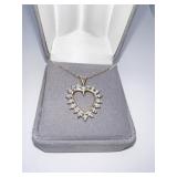 10K GOLD CHAIN WITH HEART PENDANT 16" CHAIN 1.47