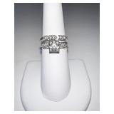 WEDDING BAND SET 14KT WHITE GOLD 2.5 DWT