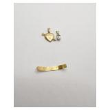 14K HEART AND CLEAR STONE 0.80 DWT & 22 KT - 0.26