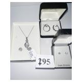 925 PENDANT NECKLACE AND MATCHING EARRINGS MADE