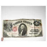 MARCH 3, 1863, RED SEAL LARGE ONE DOLLAR NOTE M