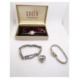 CROTON WRISTWATCH, 10K GOLD GRUEN WATCH BLACK