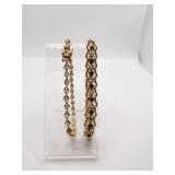 GOLD TONE BRACELETS RHINESTONE SAFETY CLASP AND