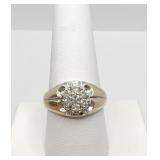 14K DIAMOND RING SZ 10 BRUSH FINISH 4.02 DWT