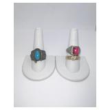 14K RING W/ 3 DIAMOND CENTER S. 10.5 -2.77 DWT -