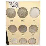 MORGAN SILVER DOLLARS 1894-O, 1894-S, 1895-S,