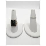 18K GOLD RING BAND 1.10; 10K TWO KNIGHTS CARVED