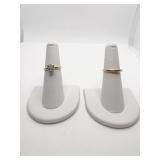 14K WEDDING SET W/ CZ CENTER SZ. 6