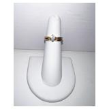 18K RING SZ. 4 W/ CENTER DIAMOND