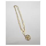 24" NECKLACE WITH FLOWER PENDANT AND DIAMOND