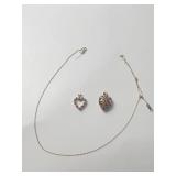 14K GOLD HEART PENDANT AND GOLD CHAIN 2.2 DWT