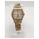 BENRUS SWISS WATCH W/ DIAMONDS, RUBY ACCENTS AND