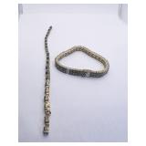925/GOLD PLATED BRACELETS TWO 7.5" - 4 ROWS