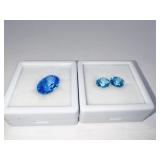 TWO BLUE TOPAZ STONE ONE 9MM AND ONE 11MM
