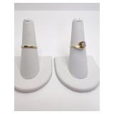 14K GOLD 2PC. CENTER DIAMOND .15 DIAMOND