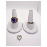 10K ROGER HS RING SZ. 9 1972 BLUE STONE -10.15