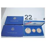 THREE COIN SET INCL: 1986 LIBERTY GOLD FIVE