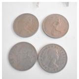 10 PENCE 1976, 1974 10 PENCE, 2972 PESO,