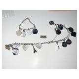 STERLING CHARM BRACELET W/ CHARMS 48 DWT