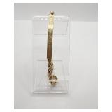 14K ENGRAVED ID BRACELET ROPE DESIGN 6.20 DWT