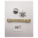 BRACELET 8" FAUX DIAMONDS AND UNMARKED GERMAN