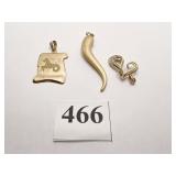 ITALIAN HORN PENDANT, ZODIAC SIGN PENDANT, HEART