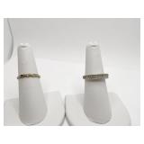 BAND 18K GE SZ. 6.5 W/ CLEAR STONES, BAND SZ. 6.5