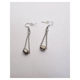 DANGLE EARRINGS W/ BEAD UNMARKED
