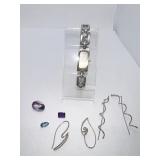 FOSSIL WATCH ES-9177, CORKSCREW EARRINGS SILVER,