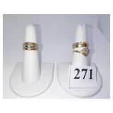 10K GOLD BAND SIZE 6, 14K SIZE 6.5 DIAMOND