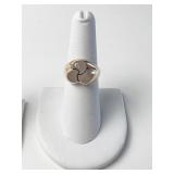 RING 14K WITH DIAMOND INTERLOCKING CIRCLES DESIGN