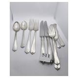 STERLING FLATWARE MARKED LOTUS W/ KNIVES WEIGHTED