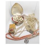 LARGE PEARLS, TRINKET BOX FLORENZI W/ TURQUOISE