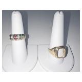 RINGS: 14 KPC MISSING ONE EMERALD W/ DIAMONDS