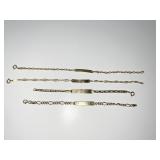 18K GOLD 4 ID BRACELETS 9.7 DWT