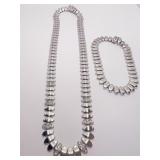 14K WHITE GOLD 17" NECKLACE W/ RHINESTONE ACCENT