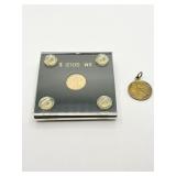 GOLD DOLLAR 1853 AND PENDANT OR CHARM LADY OF THE