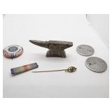 ANVIL 2.5" L X 1" H, AM. LEGION PIN, (2) G.F.