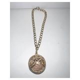 14K PALM TREEN W/ VILLAGE SHADOWBOX STYLE PENDANT