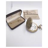 POCKET WATCH HUNTER CASE W/ ELK & DOG - SWISS