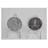 1986 S SILVER DOLLAR, 2002 SILVER DOLLAR