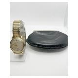 LEATHER COIN PURSE; 14K LORD ELGIN 23 J WATCH