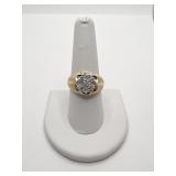 14K SIZE 9 4.55 DWT DIAMOND RING 7 STONES BRUSHED